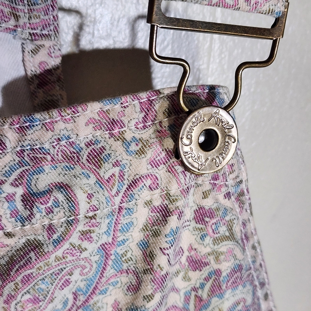 April Cornell Paisley Pink & Cream Cotton Overalls - Picture 5 of 6